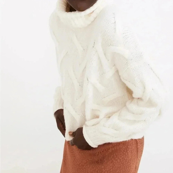 Madewell Sweaters - Madewell Somervell Modern Cable Turtleneck Sweater Size Small